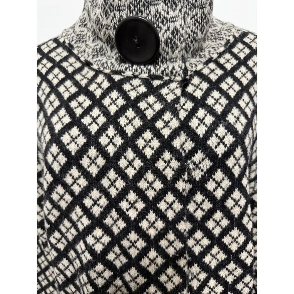 TravelSmith Women's Mock‎ Neck Wool Sweater Jacket Travel Nordic Winter Vintage